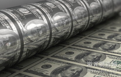 圖2：用激光雕刻印刷紙幣用的滾筒。