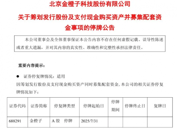 金橙子停牌，擬收購(gòu)薩米特光電55%股權(quán)
